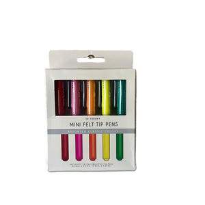 Mini Felt Tip Pens - Assorted Colors 10 count